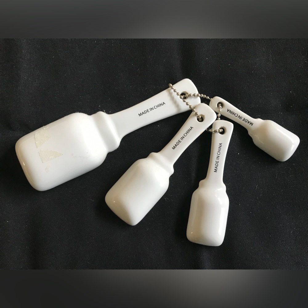 Mason White Ceramic Nested Measuring Spoon Set - Picture 2 of 2